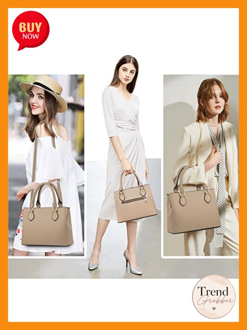 Faux Leather Crossbody Bag Women Tote Shoulder Bag Satchel Vegan - Picture 3 of 6